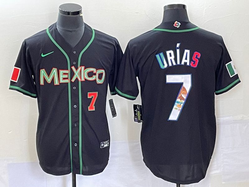 Men 2023 World Cub Mexico #7 Urias Black white Nike MLB Jersey8->more jerseys->MLB Jersey